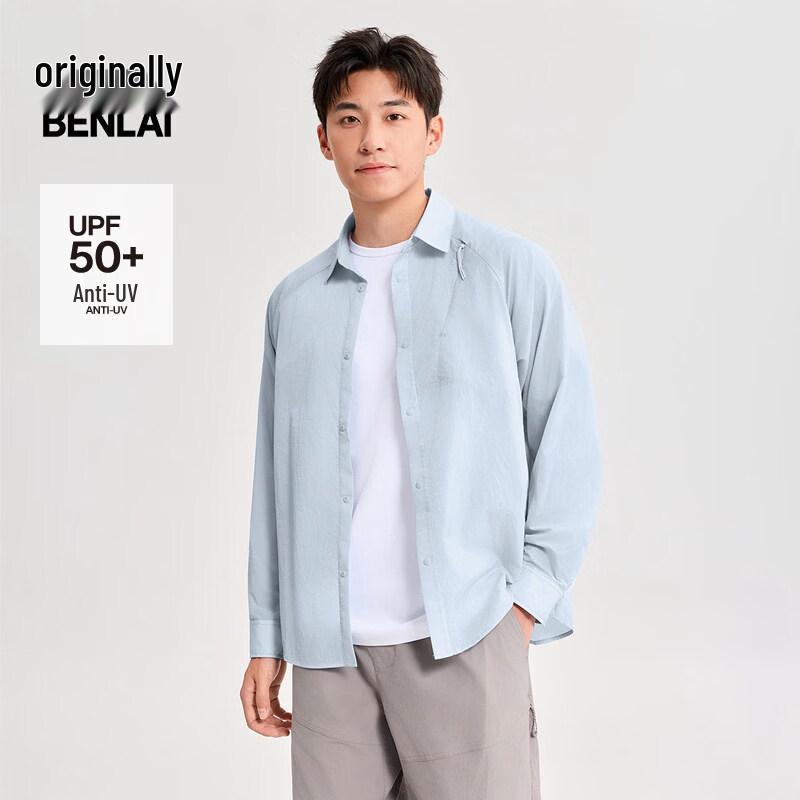 Benlai Men s Patchwork Sun Protection Long Sleeve Shirt L