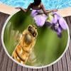 Yellow Bee Round Beach Towel Microfiber Quick Dry Lightweight Cartoon Animal Beach Blanket Throw Roundie Swim Pool Circle Towel