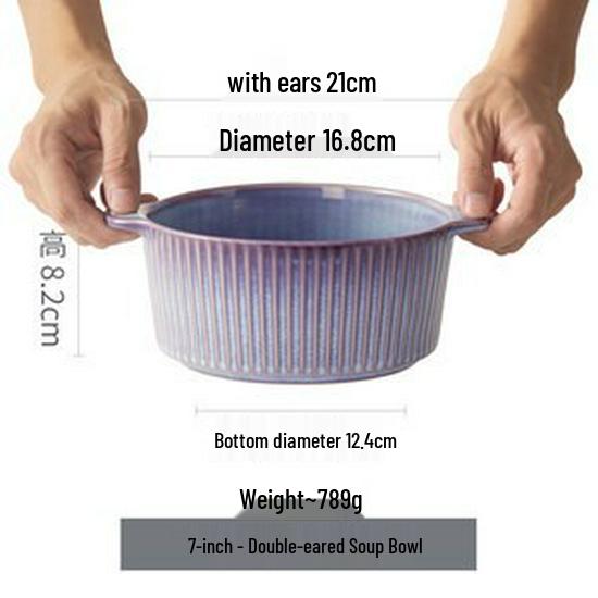 Nordic Double Handle Anti-Scald Noodle Bowl - Large Soup & Rice Bowl