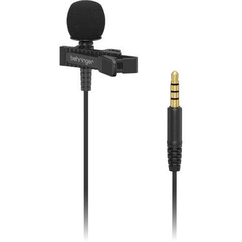 Behringer BC LAV Lavalier Microphone for Mobile Devices, 4-Pole 3.5mm Jack, Omnidirectional, Black