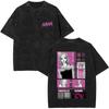 Anime Nana Osaki Vintage Washed T-shirts Grunge Black Stones Y2k Streetwear 90s Cartoon Oversized Short Sleeve T Shirt Unisex