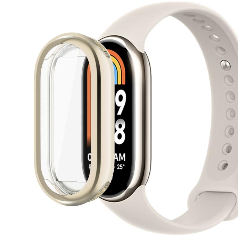 Soft TPU Screen Protector Housing Compatible for Mi-Band 8 Scratched Resistant Protective Cover Bumper-Shell Shockproof
