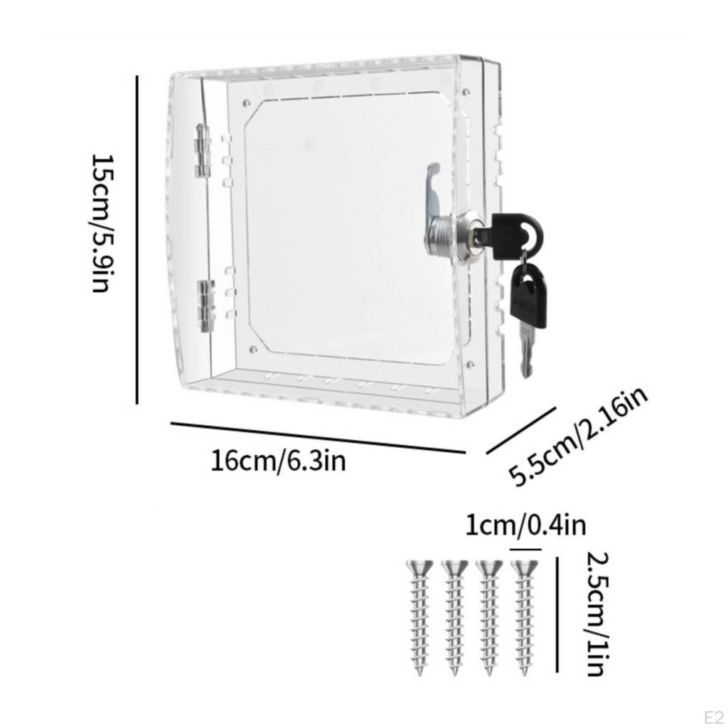 Clear Thermostat Cover with Lock | Side Ventilation Cutouts, Box Keys, for