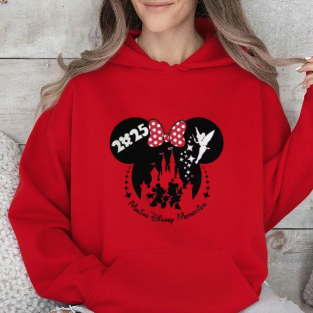 Disney Mickey and Minnie Family Vacation Print Multi-color Available Spring and Autumn Hoodie, Disney Journey Top for Girls