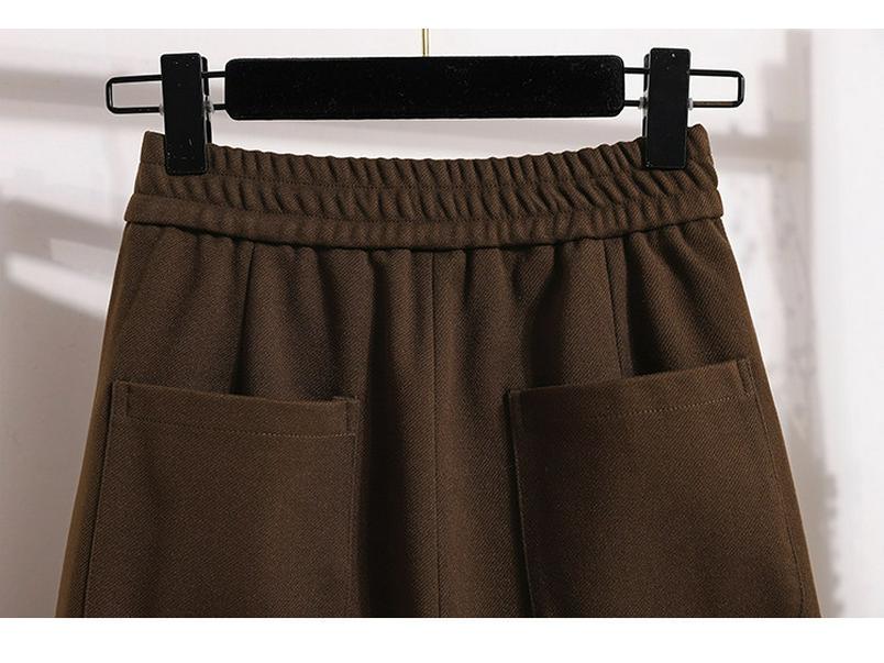 Damen Retro Samt Spalt-Schirmrock – Mittellang, Verdickt und Lockerer Schnitt für Herbst/Winter