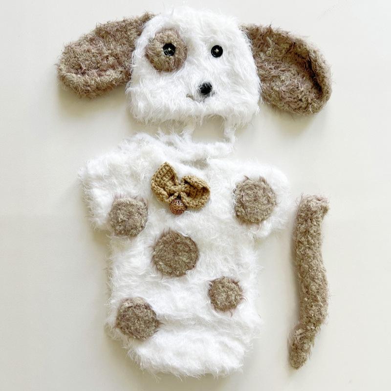 Handmade Crochet Puppy-Shaped Baby Photo Outfit