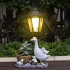 Solar-Powered Duck Garden Statue: Outdoor Resin Ornament for Courtyard Décor
