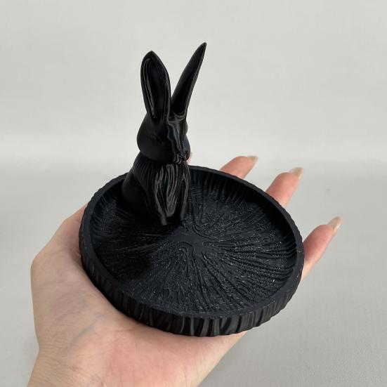 Schwarze Katze Schmuckablage 3D-gedruckte Kaninchen Aufbewahrungsablage Mehrzweck Schmuck Kleinkram Schlüssel Halter Organizer Desktop Dekoration
