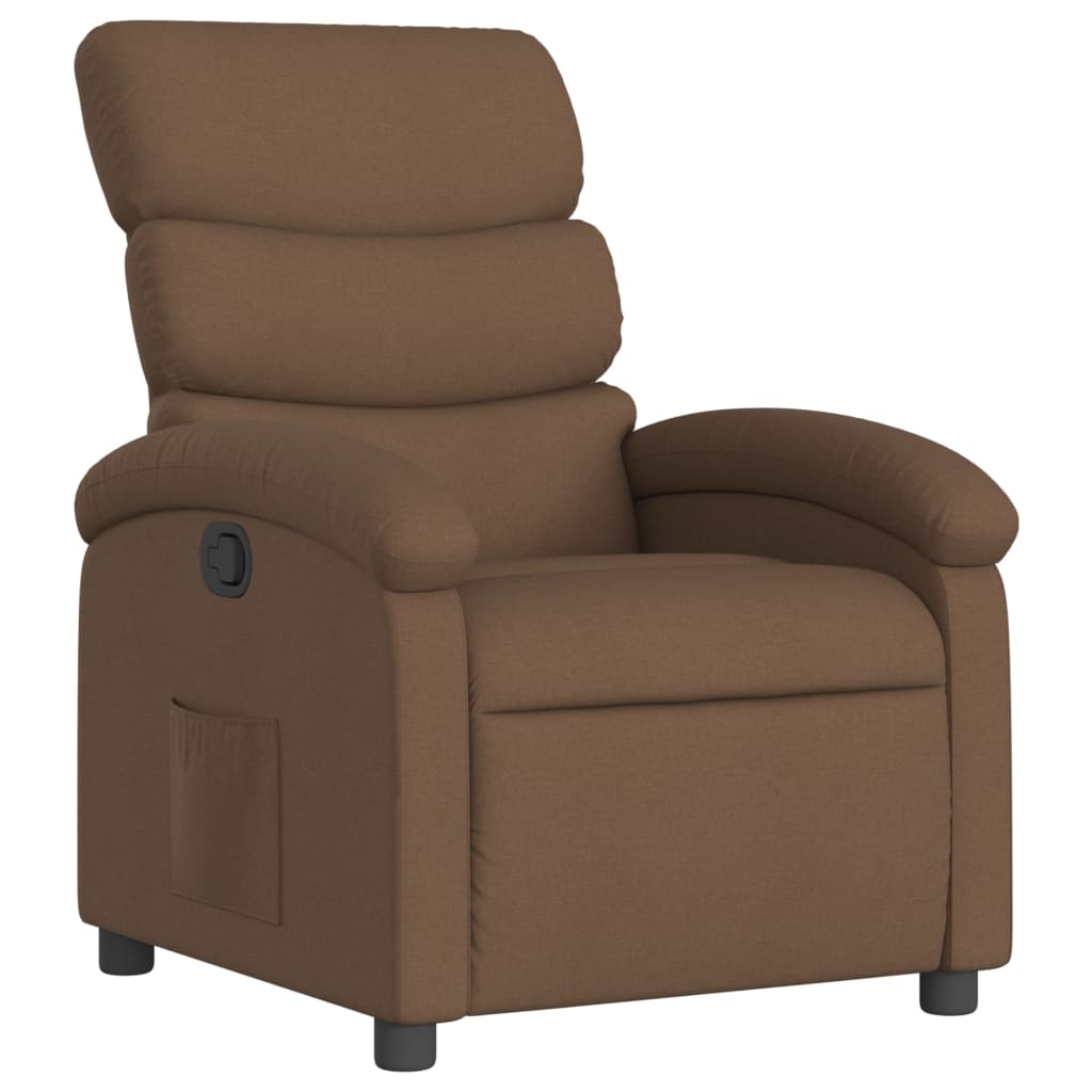 Relaxation Armchair In Brown Fabric