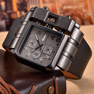 Elegante orologio da polso al quarzo da uomo con quadrante quadrato per abbigliamento casual