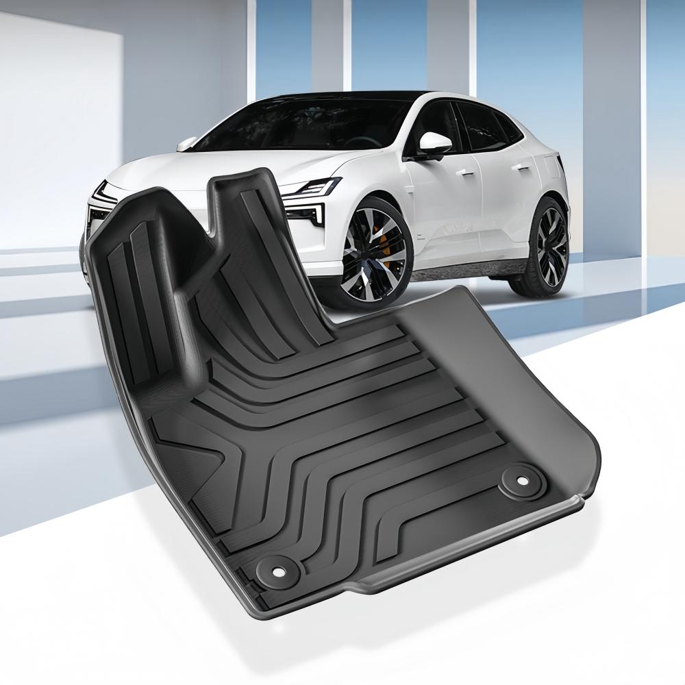 For Polestar 4 2025 2025 Floor Mats Cargo Liner Trunk Pad TPE 3D Foot Mat Waterproof Odorless Set Left Hand Drive