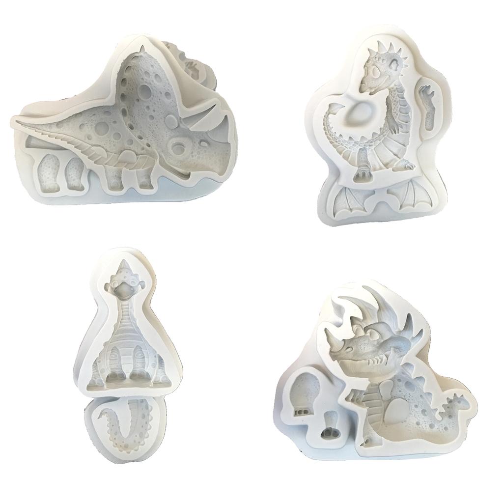 DIY Dinosaur Silicone Molds Triceratops Shape Fondant Mold Biscuit Cookie Baking Mold Chocolate Decor Handmade Mold