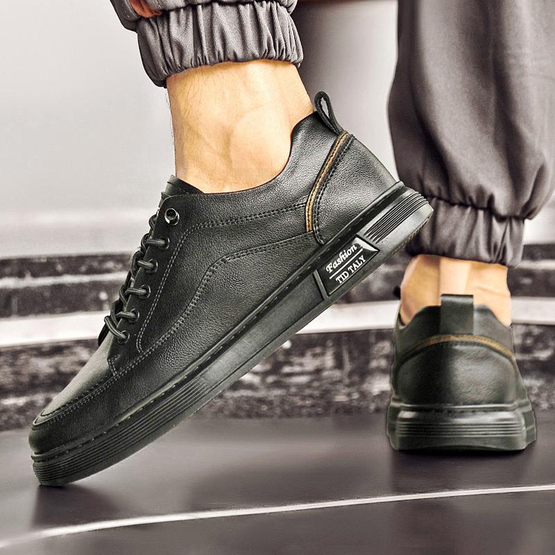 Fashion Men Shoes Casual White Sneakers High Quality Leisure Walk Leather Fashion Shoes Men Comfy Skateboard Vulcanized Footwear