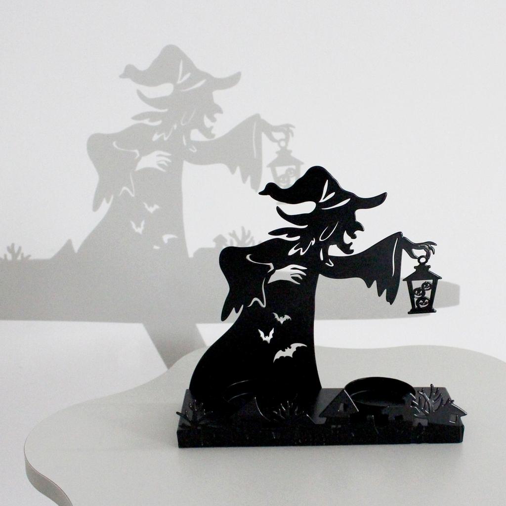 1 Hexenleuchter Eisenhandwerk, von der Beleuchtung reflektierte Schatten, unheimlich und furchterregend, Halloween-Leuchterdekoration,