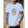 Cool Octopus Guitar Graphic Tee for Men, Casual Crew Neck Short Sleeve Cotton T-Shirt