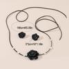 Stylish Camellia Jewelry Set Unique Flower Beaded Necklace and Earrings Floral Theme Neckchain Ear Studs Ornament