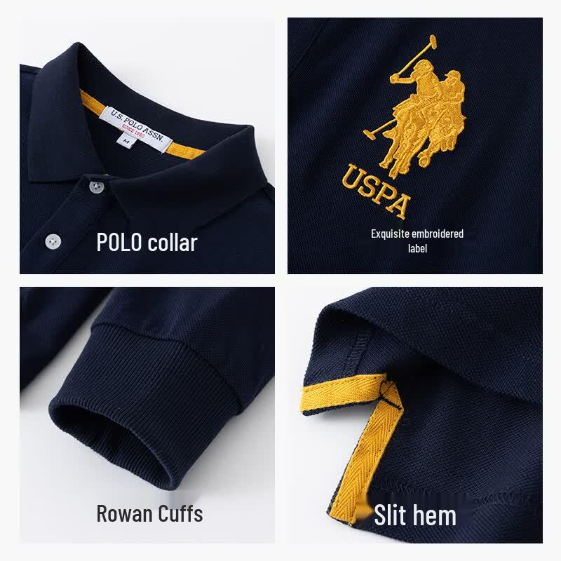 U.S. POLO ASSN. Men's Long-Sleeve Pure Cotton Polo Shirt