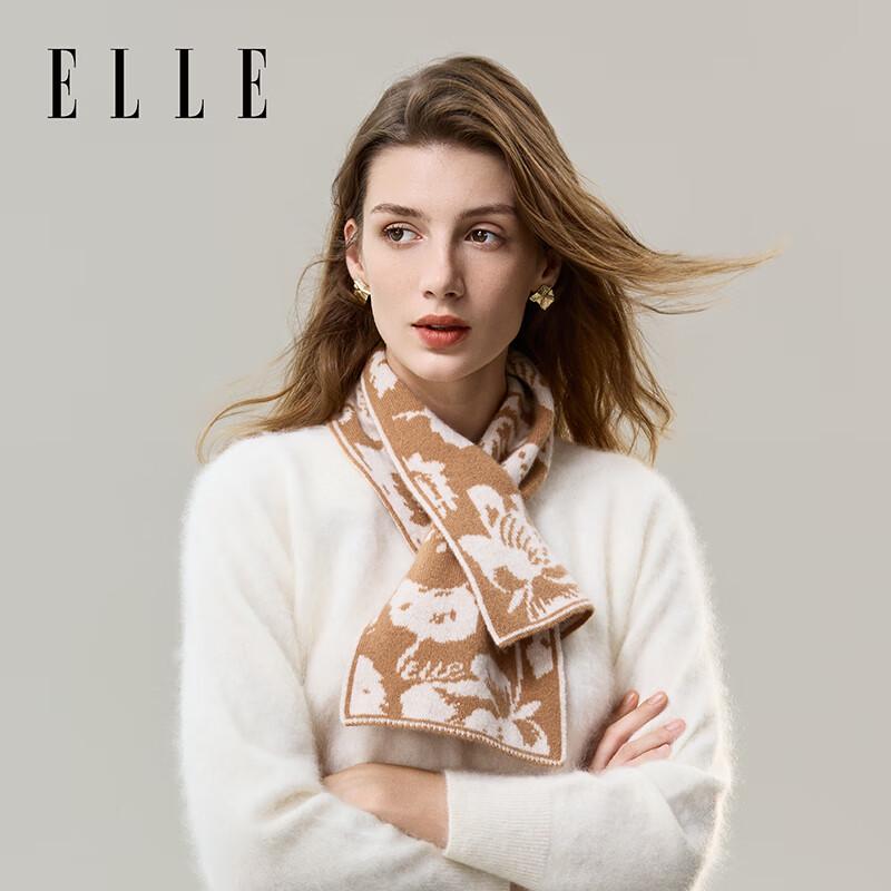 ELLE Women's 100% Lambswool Knitted Scarf