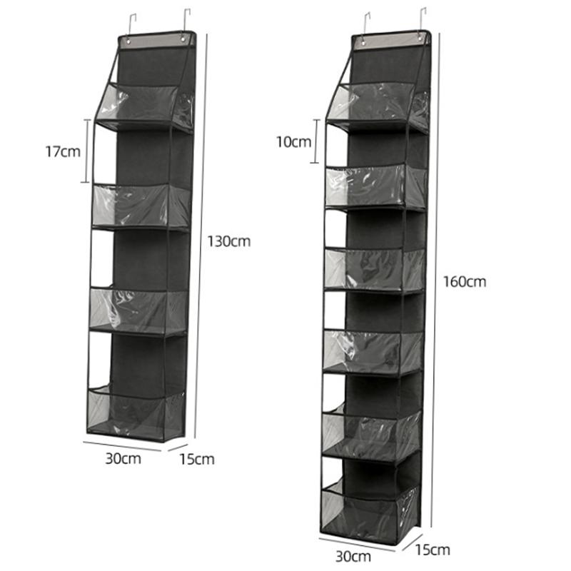 4 Lagen Graue PVC Hängende Aufbewahrungstasche Multifunktionale Stoff Aufbewahrungstasche Organizer Hinter der Tür 1 Stück