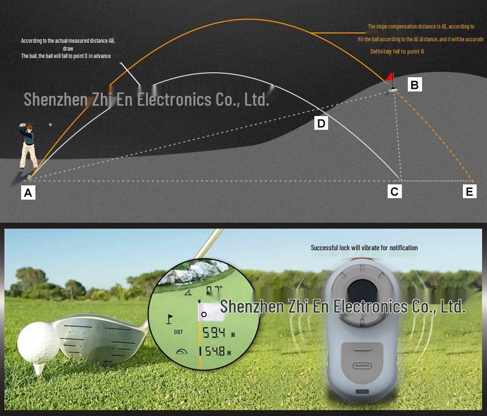 Golf Laser Rangefinder 6X - Handheld Telescope with 600m, 800m, 1000m Range