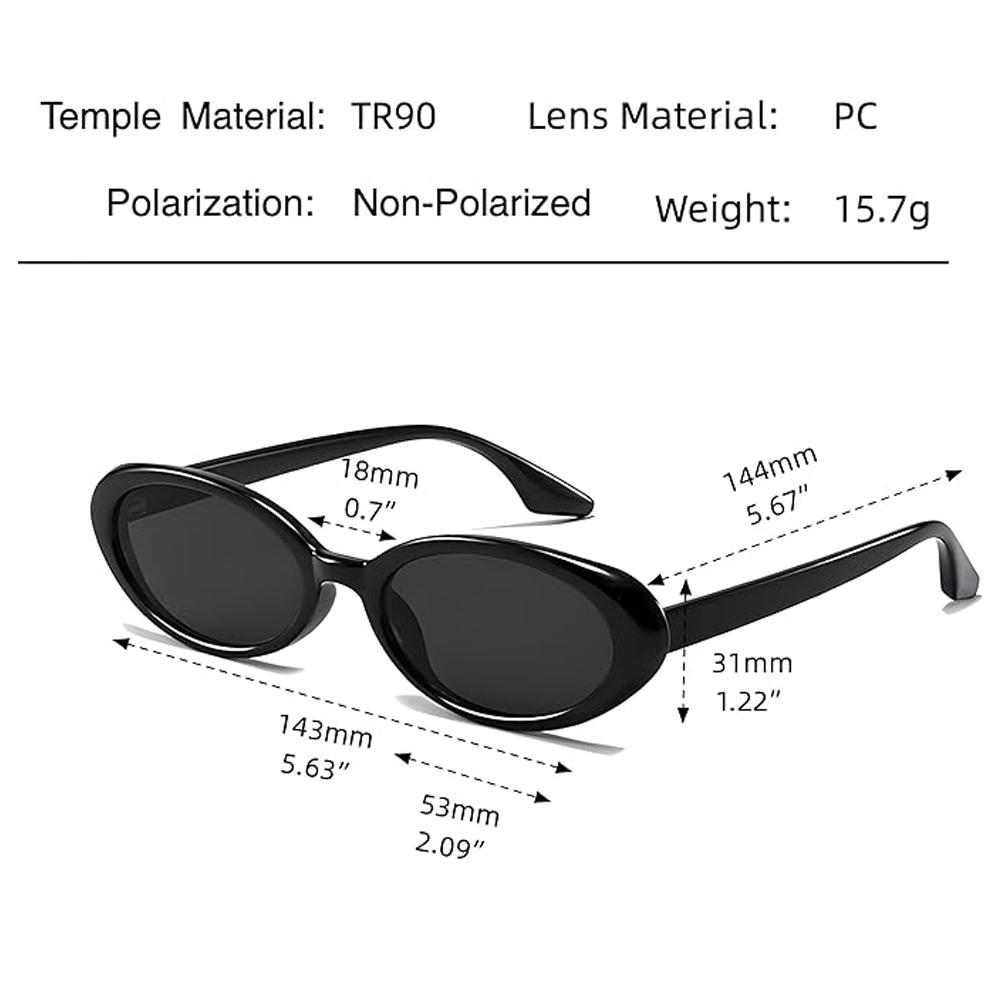 1PC Vintage Oval Sunglasses Women Luxury Brand Designer Small Oval Sun Glasses Retro Black Red Glasses Ladies UV400 Eyewear