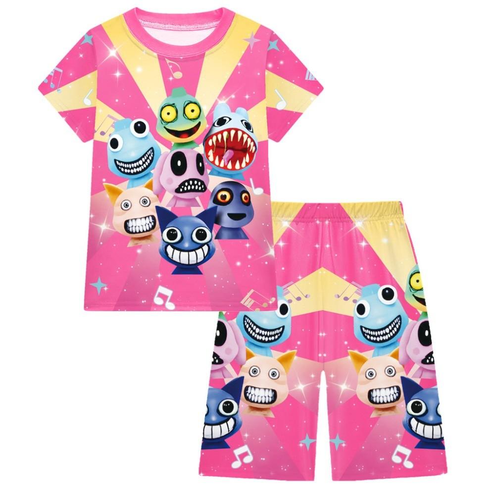 19849 Kids Boys Girls Animal Hospital Top Shorts Pajamas Sleepwear Sets