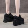 Scarpe con plateau da donna nere grandi zeppe sneakers con tacco alto da 10 cm con lacci alla moda scarpe con tacco gotico per donna punk tennis