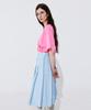 WNDERKAMMER Raw-Cut Pleats Skirt_Light Blue