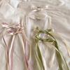 2Pcs Hair Rope Double Layer Soft Fabric Long Ribbon Hand-Sewn Bow Decor Hair Tie Princess Hairstyles Versatile Hair Accessory