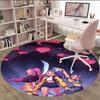 1pc KPop Demon Hunters28 Print Round Carpet Chair Round Carpet Suitable for Bedroom Living Room Home Decorative Carpet