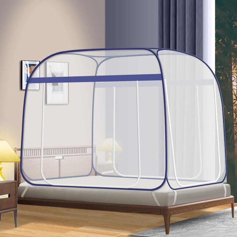 Mongolian Yurt Mosquito Net Tent - Foldable, Free Installation, Mosquito-Proof for Dormitory Bunk Bed with Three Doors