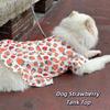 Breathable Dog Costumes Strawberry Print Puppy Cat Clothes Dog Cute Vest Top  For Dogs Puppy Cats