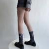 Japanese Style Fashion Middle Tube Calf Socks Women JK Girl Cute Bandage Bowknot Ruffke Trim Cotton Long Socks Stockings