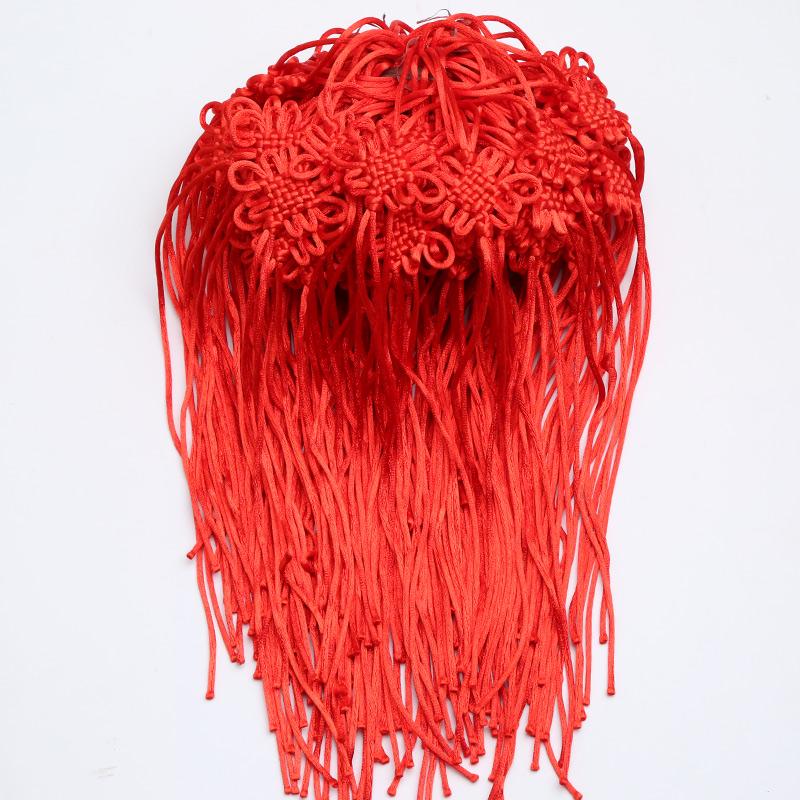 Small Chinese Knot Pendant DIY Tassel - Festive Red 6/8 Plate Hanging Ornament