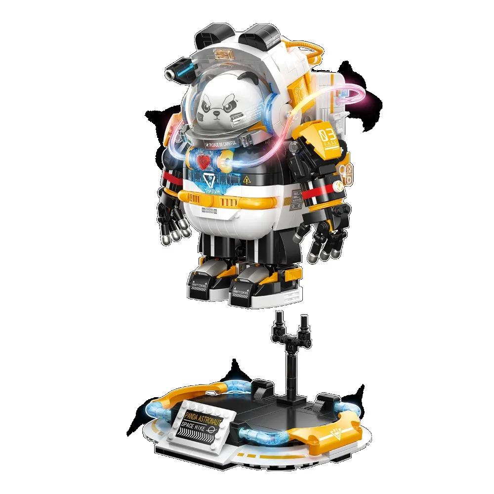 Space Panda Astronaut Figures Model Building Block Model Aerospace Man DIY Ornament Bricks Toy For Children Kids