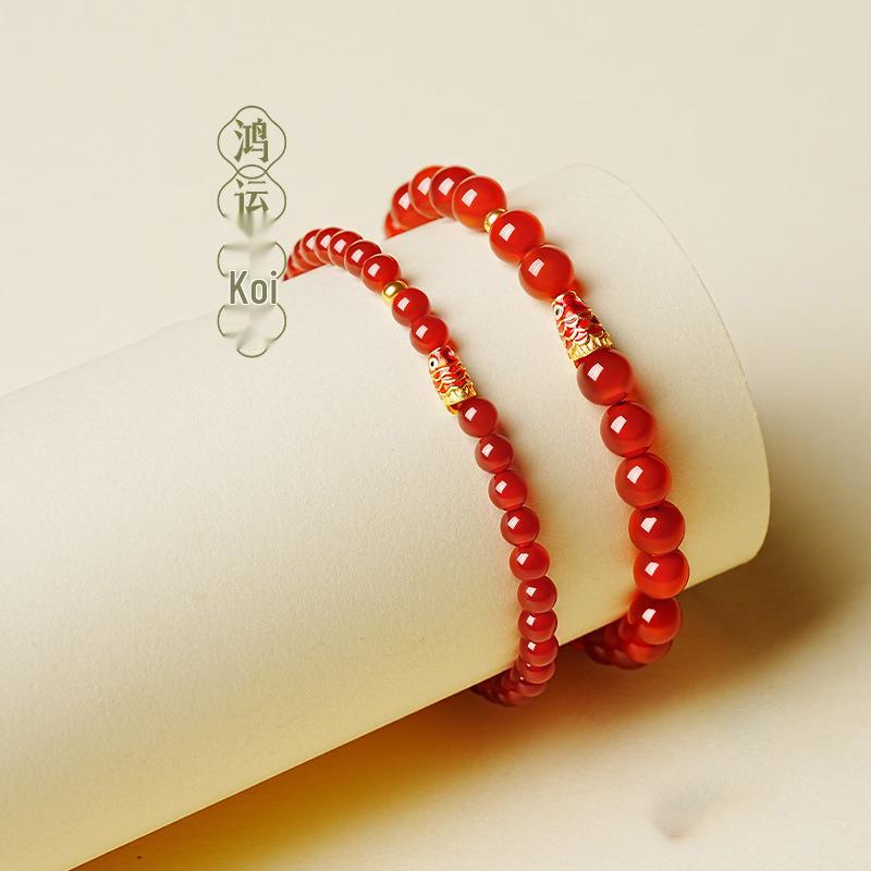 Red Agate Year of the Horse Women's Bracelet - Birthday Gift