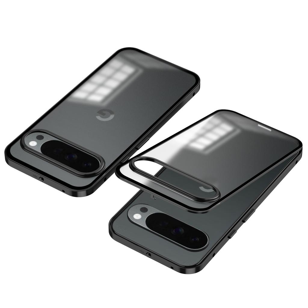 Phone Case for Google Pixel 10 Pro Xl Magnetic Wireless Charging Shockproof Protective Single Side Snap Aluminum Alloy Bumper Frame with Frosted