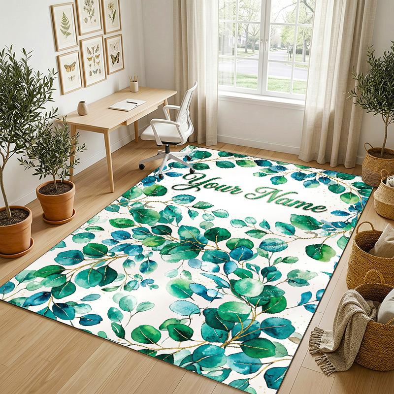 Gothic Moth Theme Soft Crystal Velvet Rug Custom Name & Text Print Non Slip Floor Rug for Bedroom Living Room
