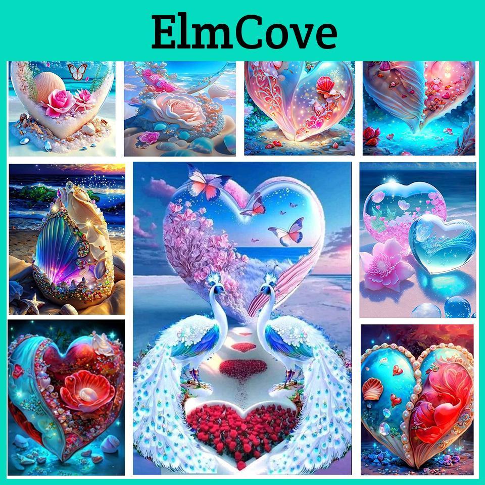 Painting 5d Peacock Diy Diamond Artificial Diamond Square Round Mosaic Embroidery Set Flower Beach Home Decoration Gift