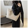 New Large Capacity Commuter Tote Bag Faux Leather Shoulder Handbag for Women Students CLE