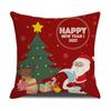 Christmas Pillow Cover Christmas Pillow Linen Cartoon Print Holiday Home Bed Cushion Cover