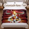 Christmas Theme Soft Blanket Personalized Custom Name Text Print Warm Blanket Home Sofa Bedroom Decor