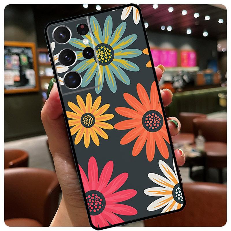 Hippie Daisy Tie-dye Flower Peace Case For Samsung Galaxy S23 S21 Ultra S20 FE S9 S10 Plus Note 10 20 S22 Ultra Fundas Coque