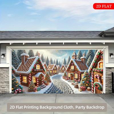 1 Piece, Winter Candy House Background Cloth - No Need for Electricity, Easy To Hang