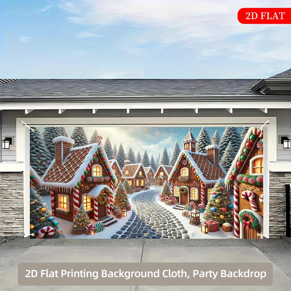 1 Piece Winter Candy House Background Cloth - No Need for Electricity Easy To Hang