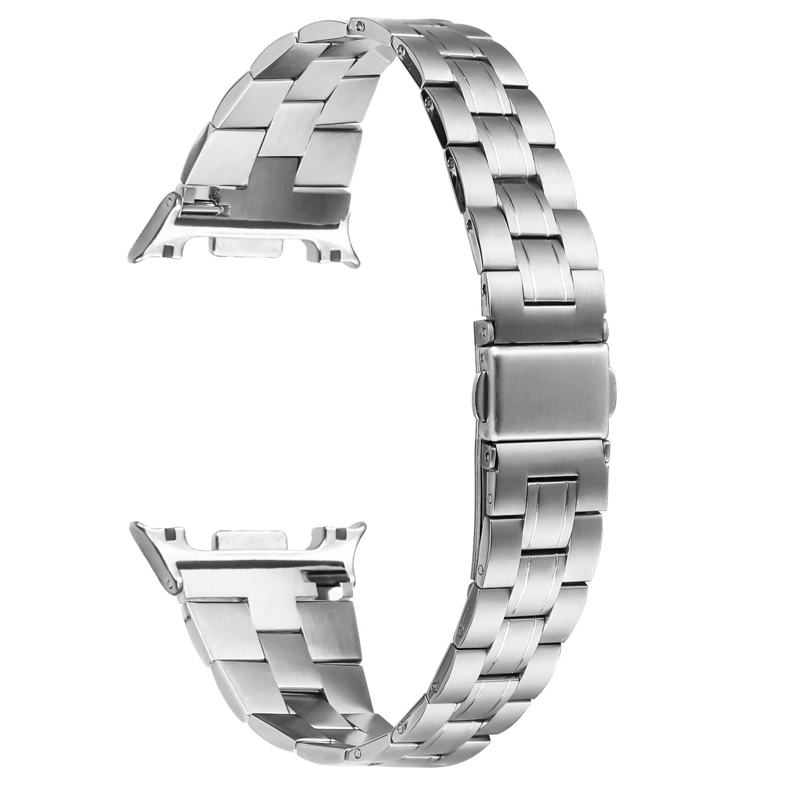 

Stainless Steel Watch Band for Samsung Galaxy Watch8 Classic 46mm/Watch8 44mm/40mm Three Bead Slim Wrist Strap