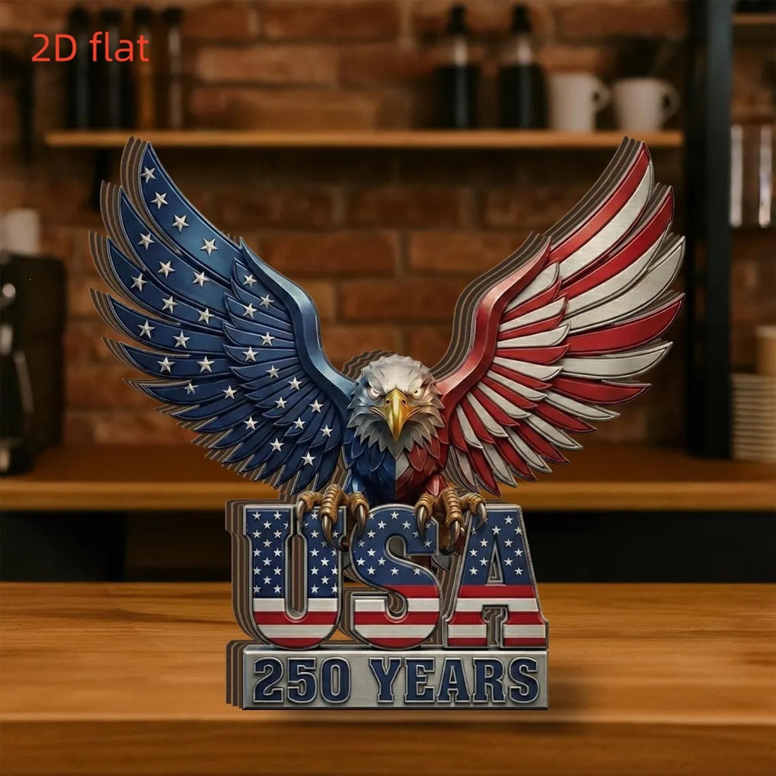Thick Wooden  Figurine Commemorating The 250th Anniversary Of American Independence Day one size