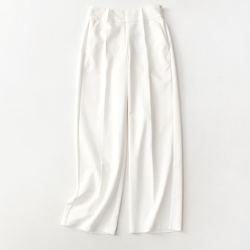 

Export Tail Order Export High Waist Slimming Version Quite Plaid Ponte-De-Roma Loose Pants Spring & Fall Women s High Quality Casual Pants White Eurocode -40