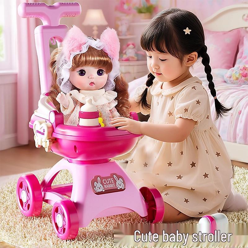 2025 Hot-Selling Simulation Baby Stroller Doll Toy for Girls