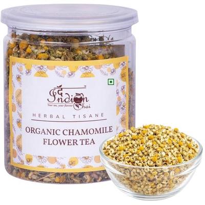 Tè Indiano Chai Camomilla Biologica - 50 Grammi | Aiuta il Sonno, Tisana | Tè Naturale Fiori di Camomilla